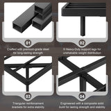 Feonase Floating Bed Frame with Charging Station and Led Lights