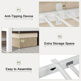 Feonase Metal Bunk Bed Twin Over Twin with Ladder and High Guardrail