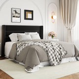 Lift Up Storage Bed, Modern Wingback Headboard, Hydraulic Support, No Box Spring Needed