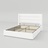 Lift Up Storage Bed, Modern Wingback Headboard, Hydraulic Support, No Box Spring Needed